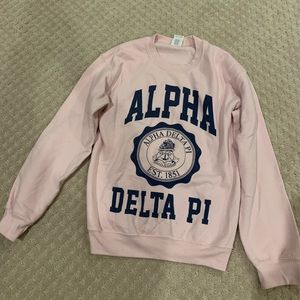 Small pink ADPI crew neck sweatshirt